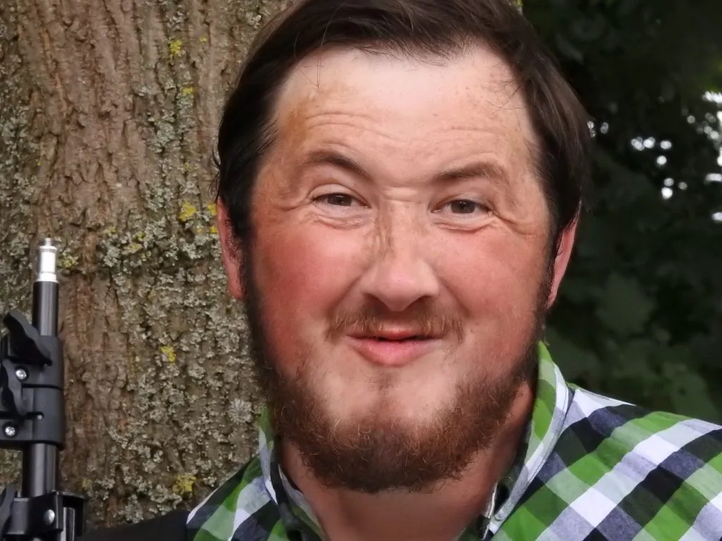 Portrait of Benny Shakes, a friend and collaborator, used to represent the Art Me interactive drawing project