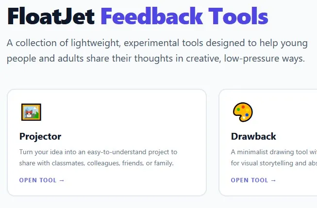 Screenshot of the Floatjet app interface showing a feedback form with colour-coded rating buttons